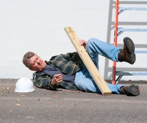 a man fataly falling from a stepladder