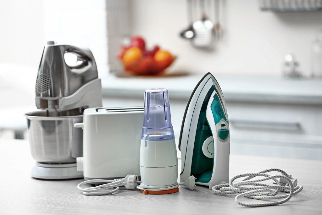 Household and kitchen appliances on the table