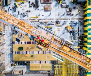 Birds eye view of a construction site