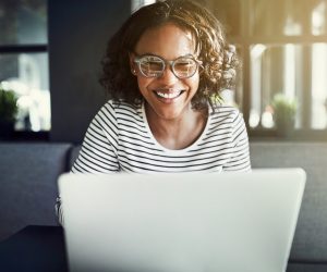 woman on her laptop