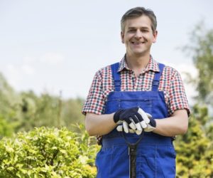 man with shovel