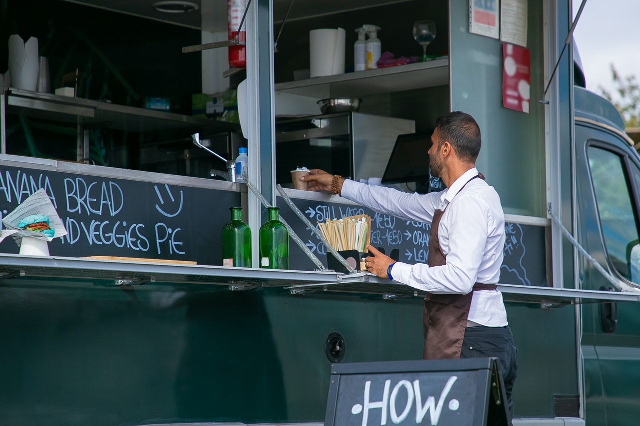 man opening his food truck business