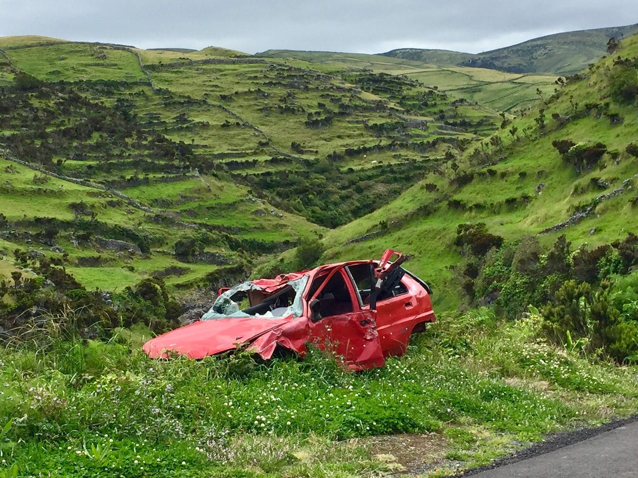 wrecked car