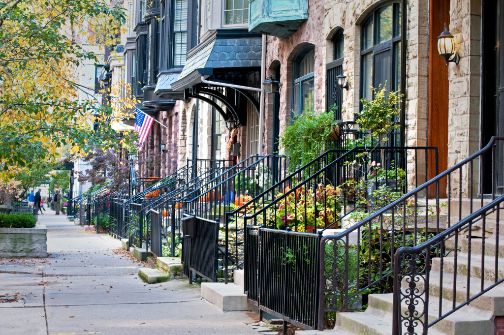 residential street in the city