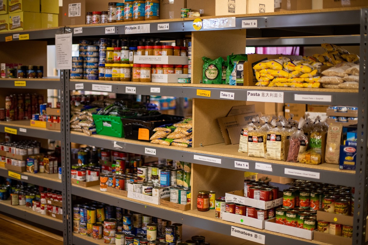 grocery items on shelves