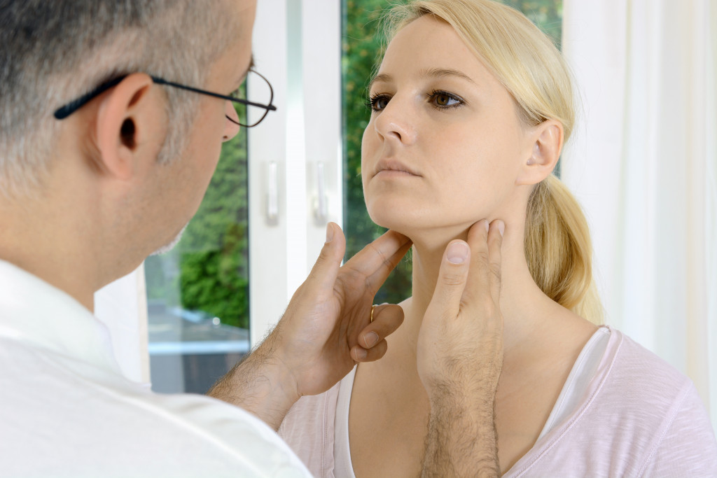 woman getting a check up