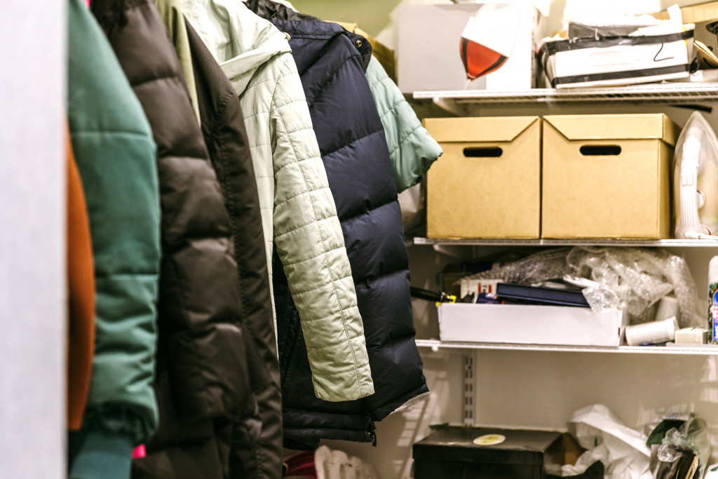 cluttered closet